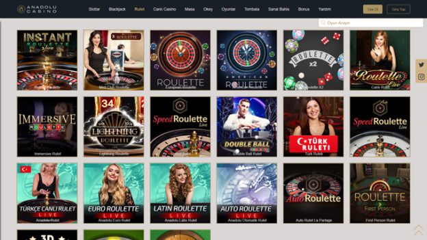 Anadolucasino Rulet Oynama Adımları