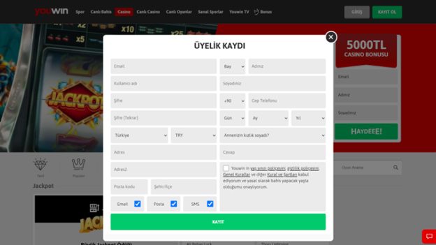 Youwin Casino Üyelik Açma